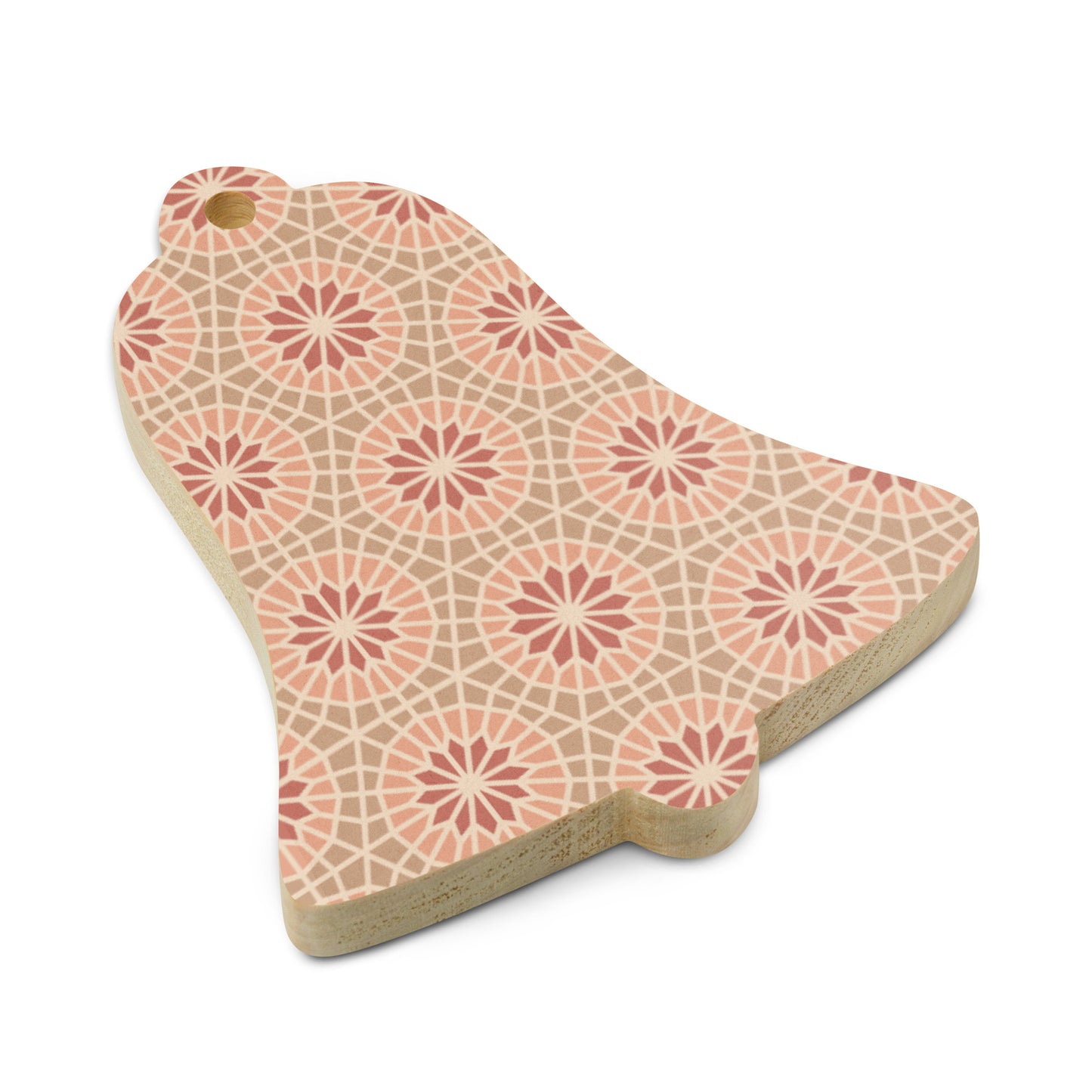 Wooden Holiday Ornaments - Geometric Star in Cocoa and Cream