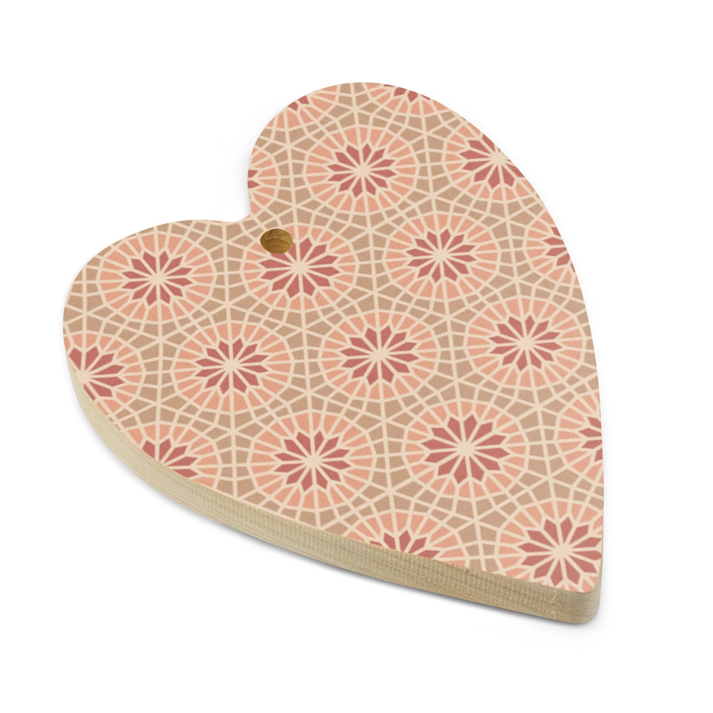 Wooden Holiday Ornaments - Geometric Star in Cocoa and Cream