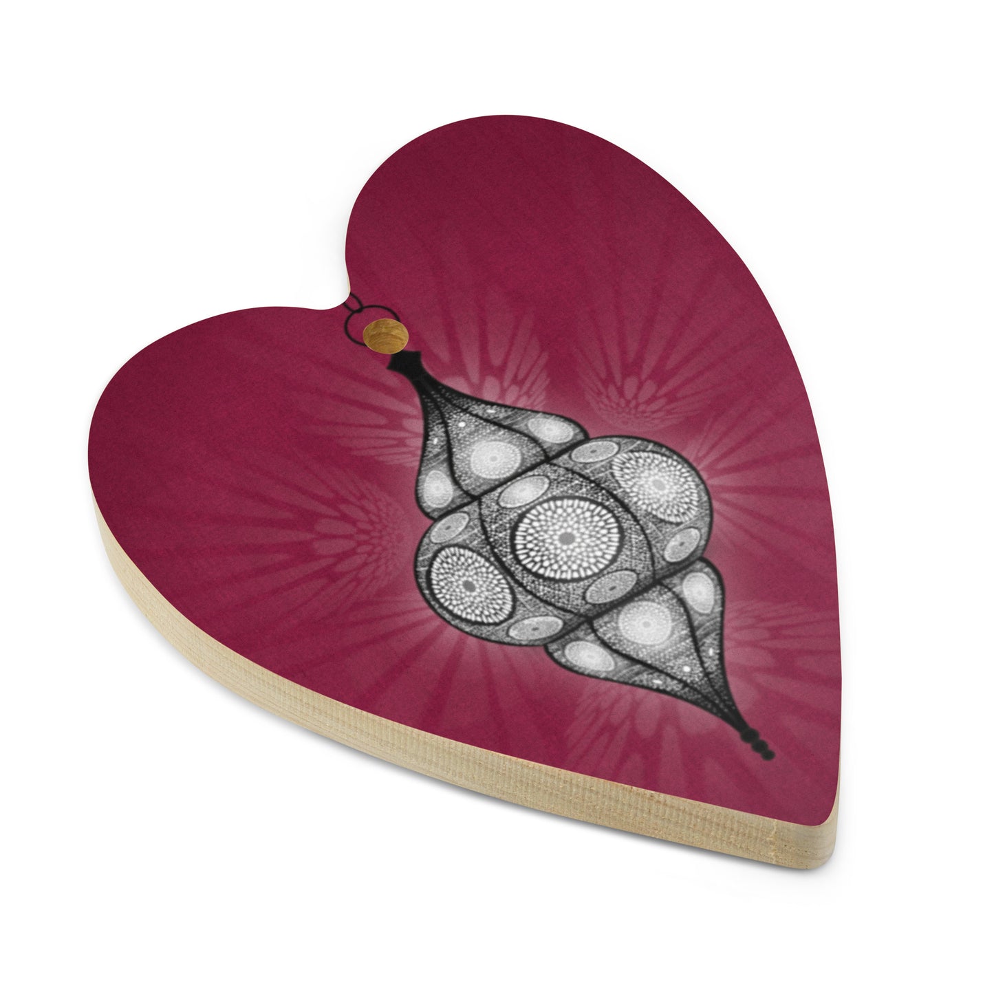 Wooden Holiday Ornaments - Merry and Bright Arabic Lantern