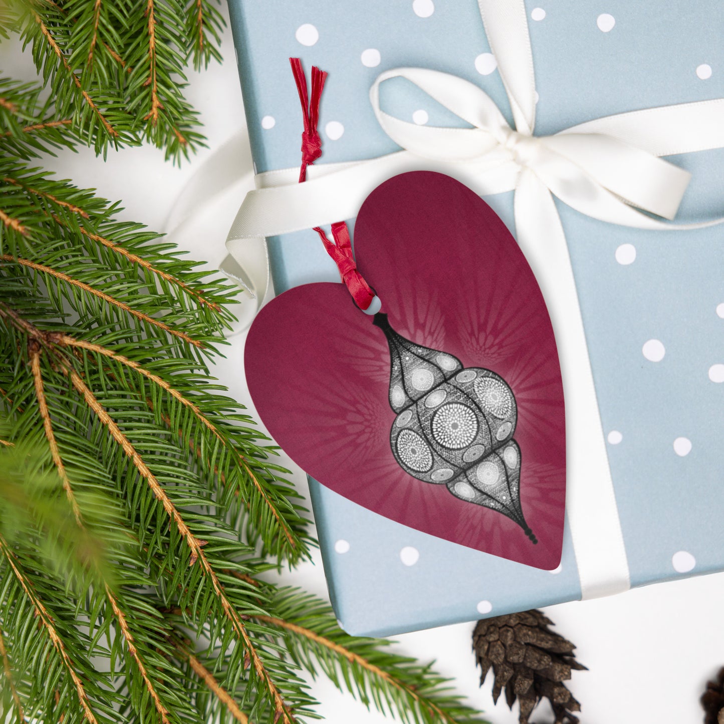 Wooden Holiday Ornaments - Merry and Bright Arabic Lantern