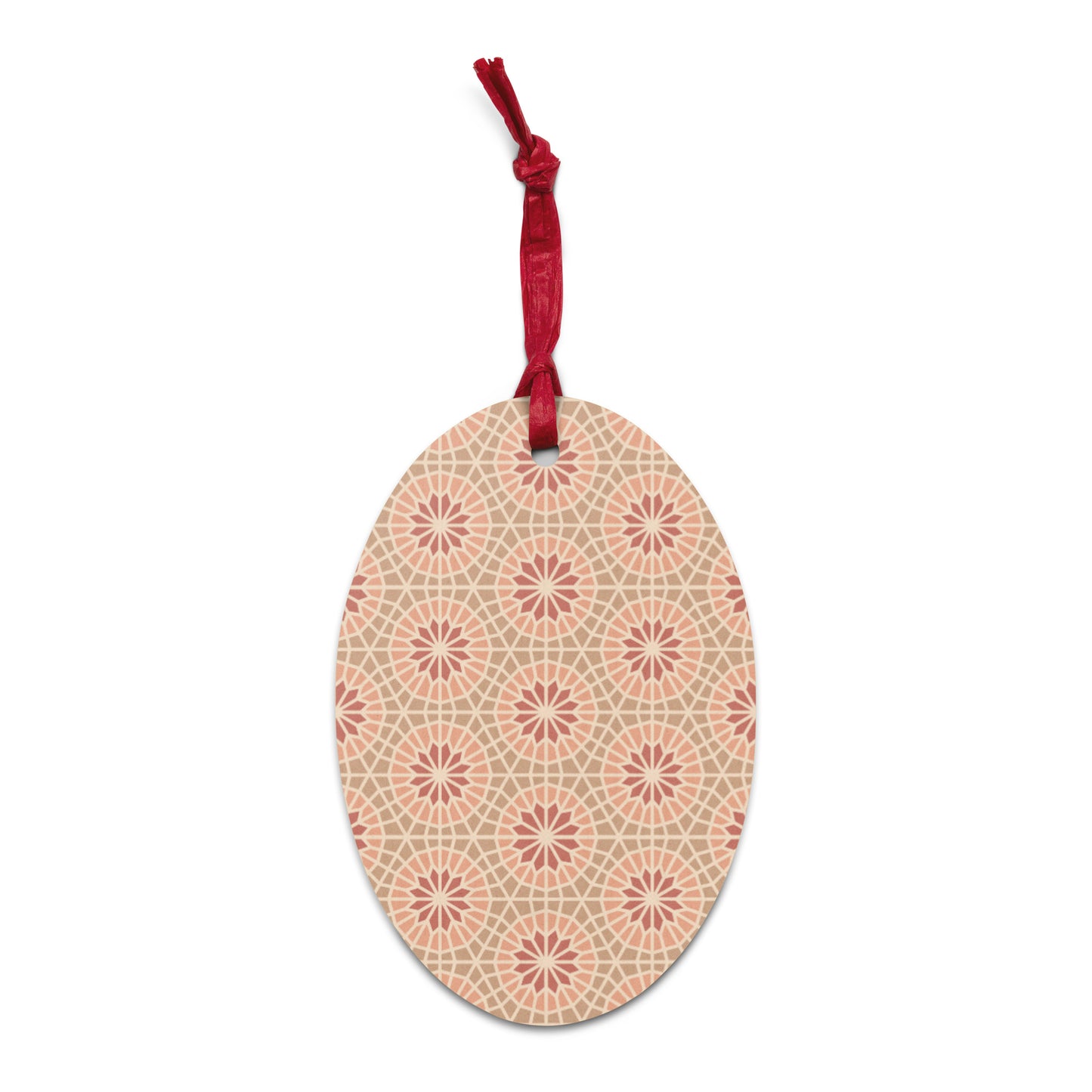 Wooden Holiday Ornaments - Geometric Star in Cocoa and Cream