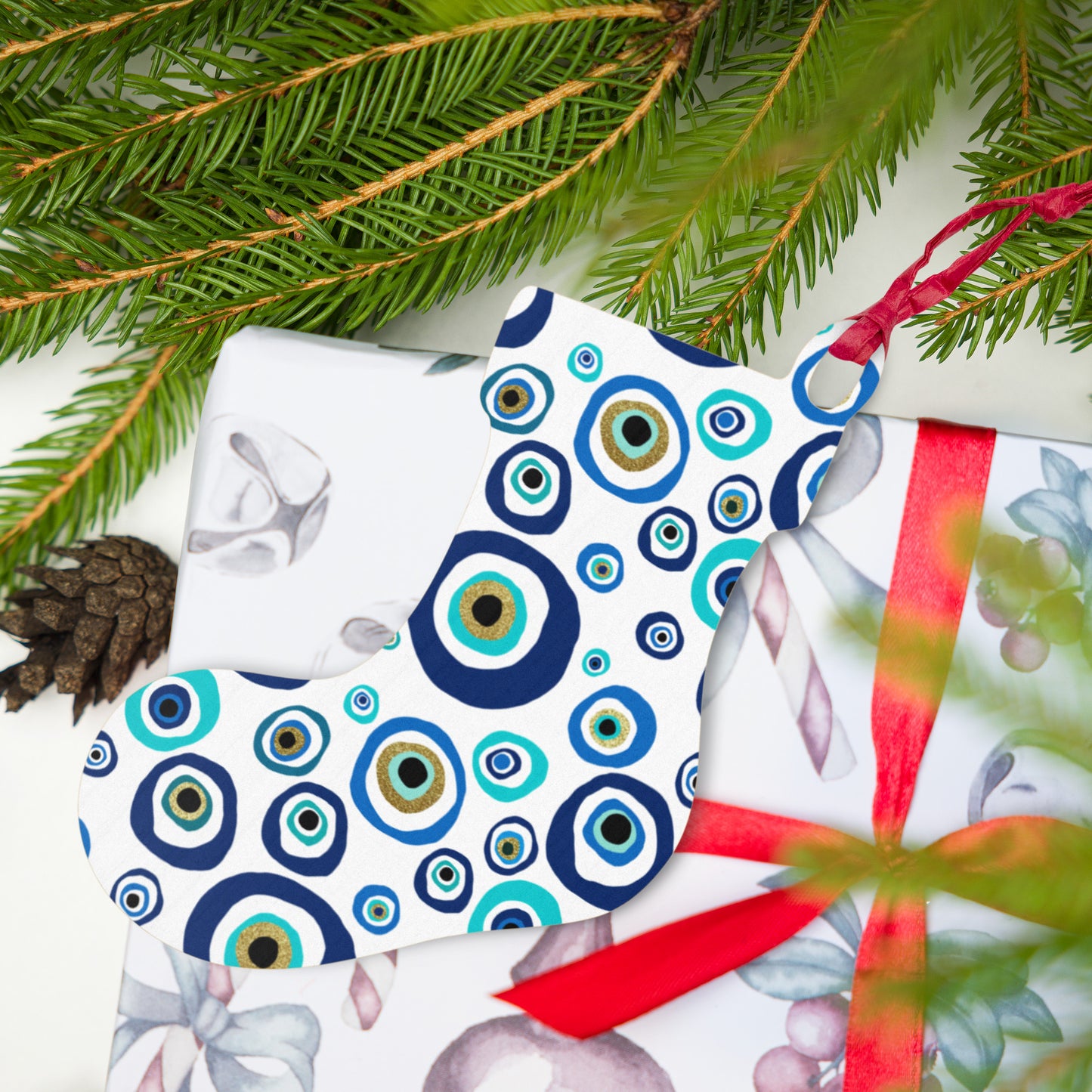 Wooden Holiday Ornaments - Nazar Evil Eye Amulet