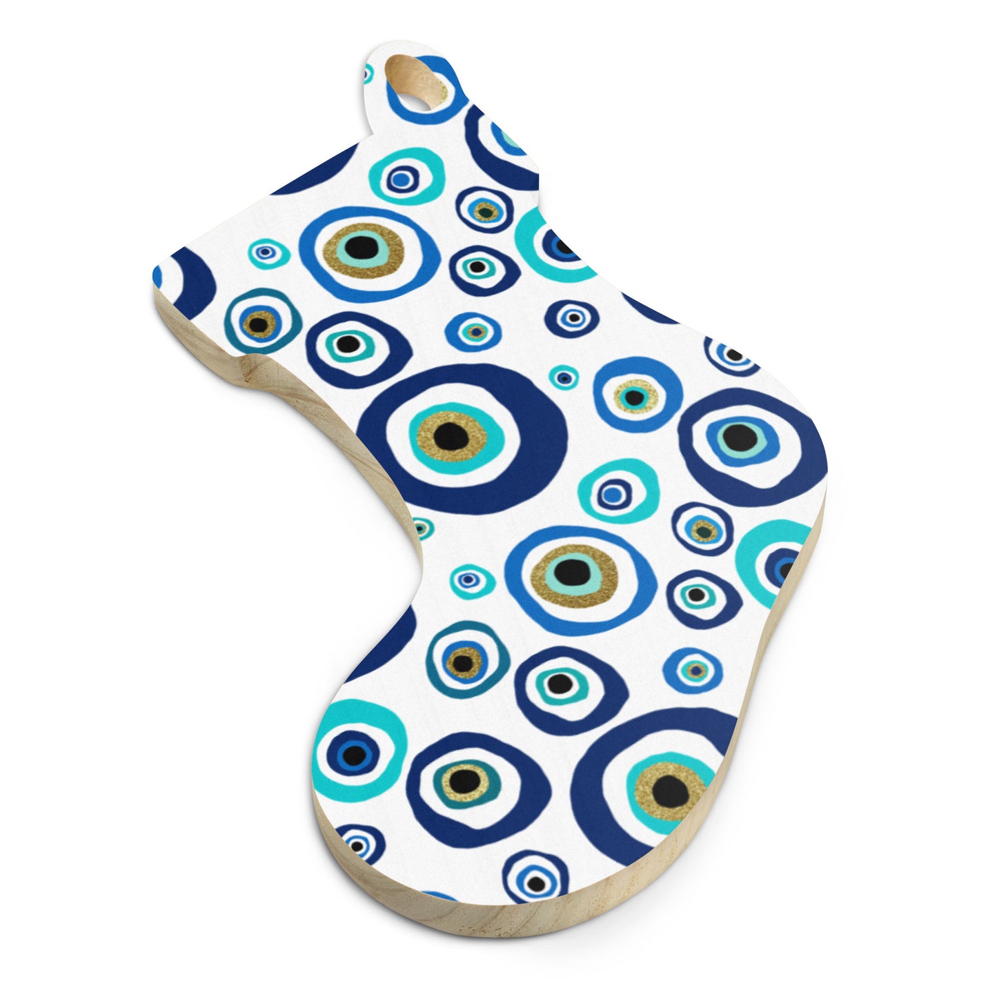 Wooden Holiday Ornaments - Nazar Evil Eye Amulet