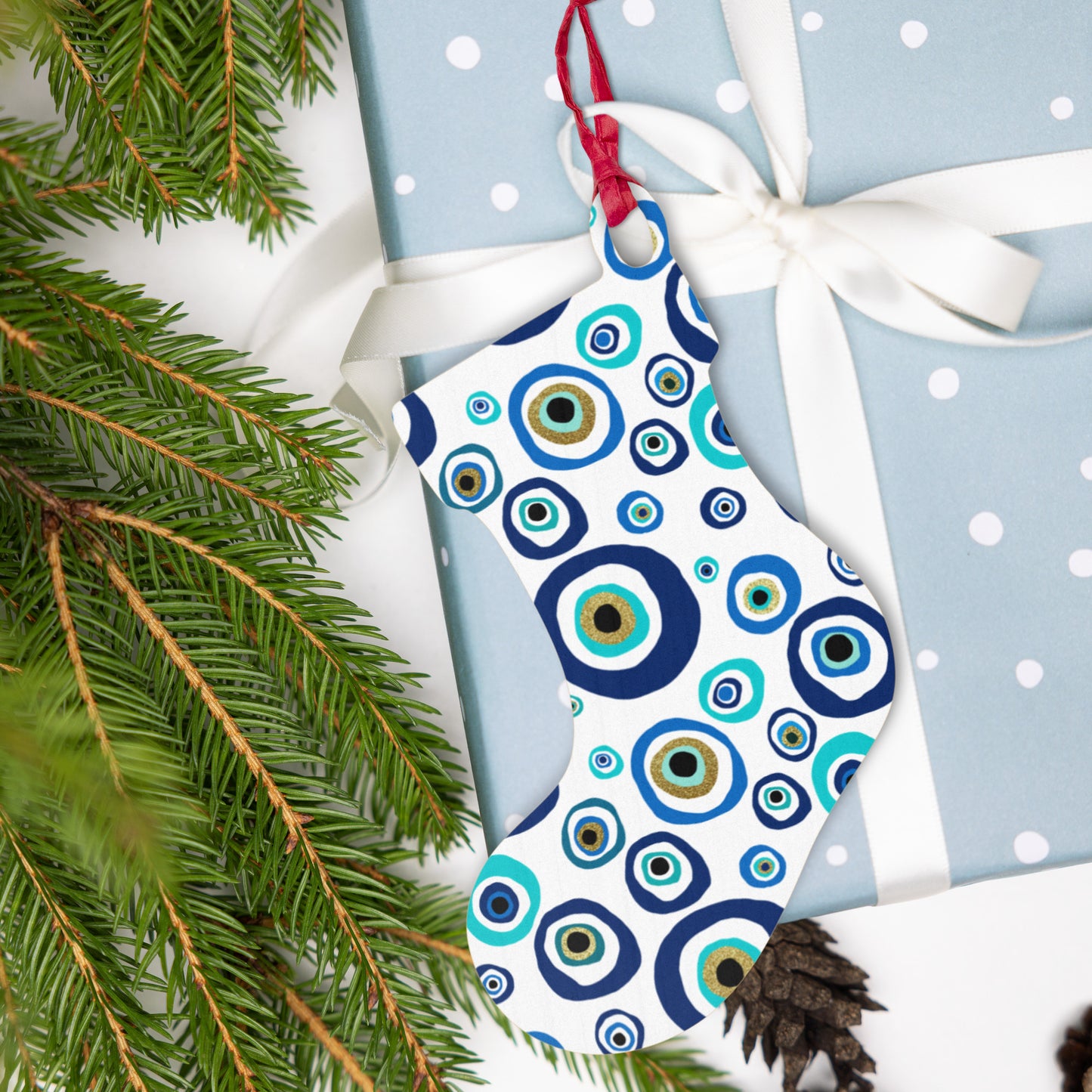 Wooden Holiday Ornaments - Nazar Evil Eye Amulet