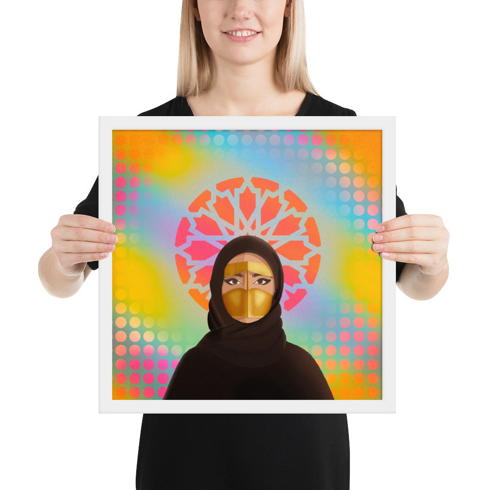 Framed poster - Hijabi Pop Art Collection - Batoola Girl