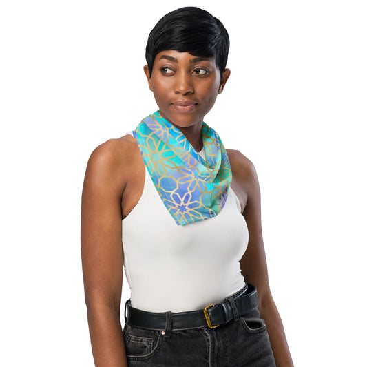 All-over print bandana - Arabian Geometry in Red Sea Watercolors