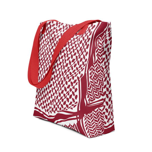 Keffiyeh Tote bag in Red and White