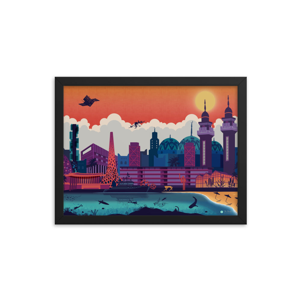 KAUST Skyline Urbanscape Framed poster