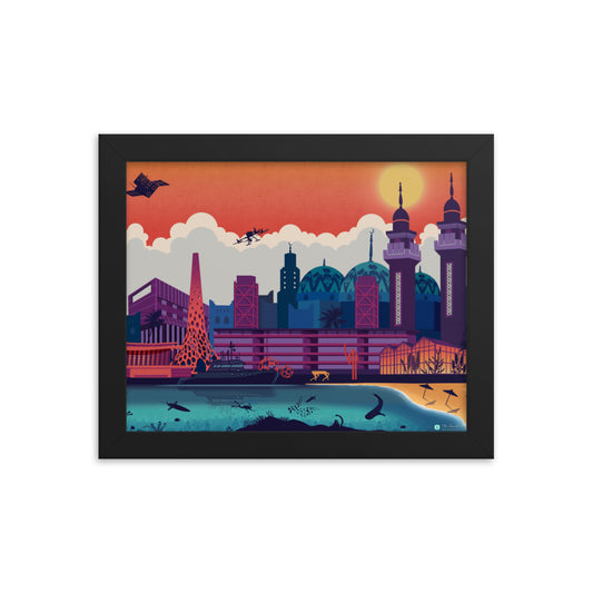 KAUST Skyline Urbanscape Framed poster