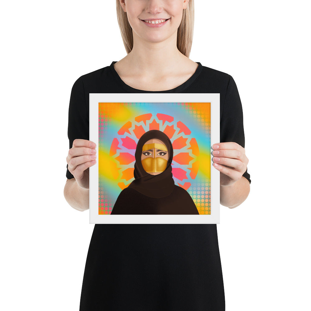 Framed poster - Hijabi Pop Art Collection - Batoola Girl