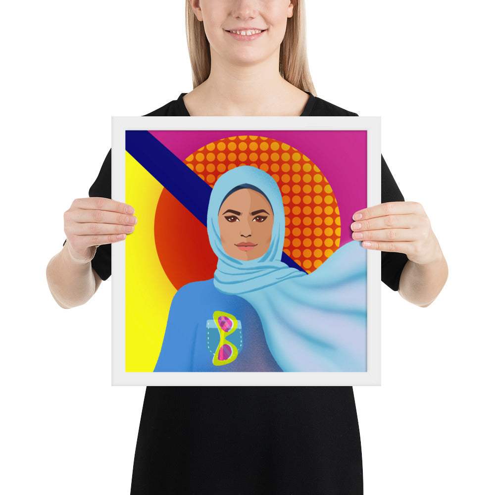 Framed poster - Hijabi Pop Art collection - La Vie en Rose