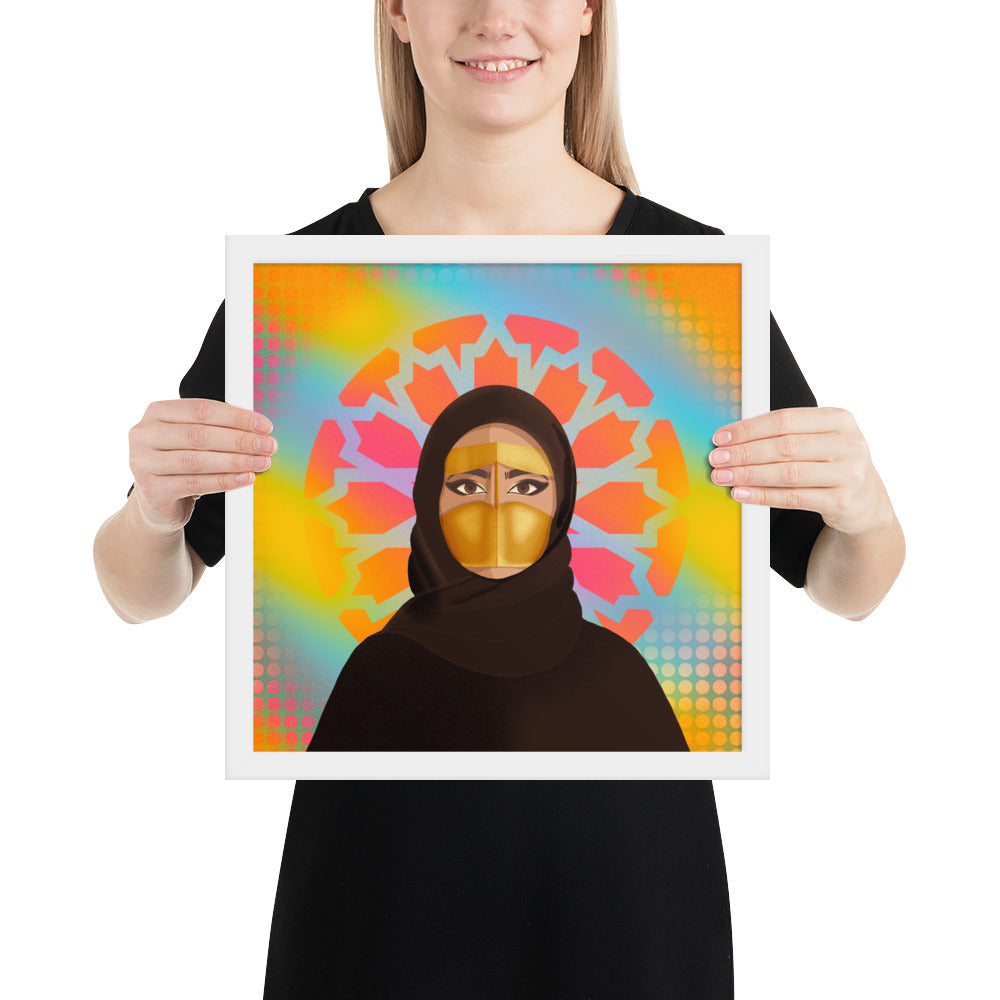 Framed poster - Hijabi Pop Art Collection - Batoola Girl