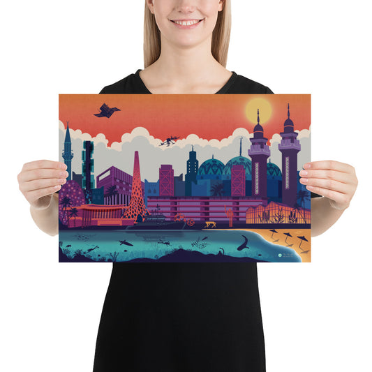 KAUST skyline urbanscape Poster