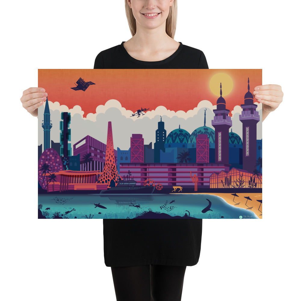KAUST skyline urbanscape Poster
