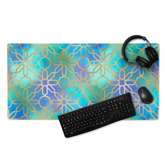 Gaming mouse pad - Arabian Geometry in Red Sea Watercolors