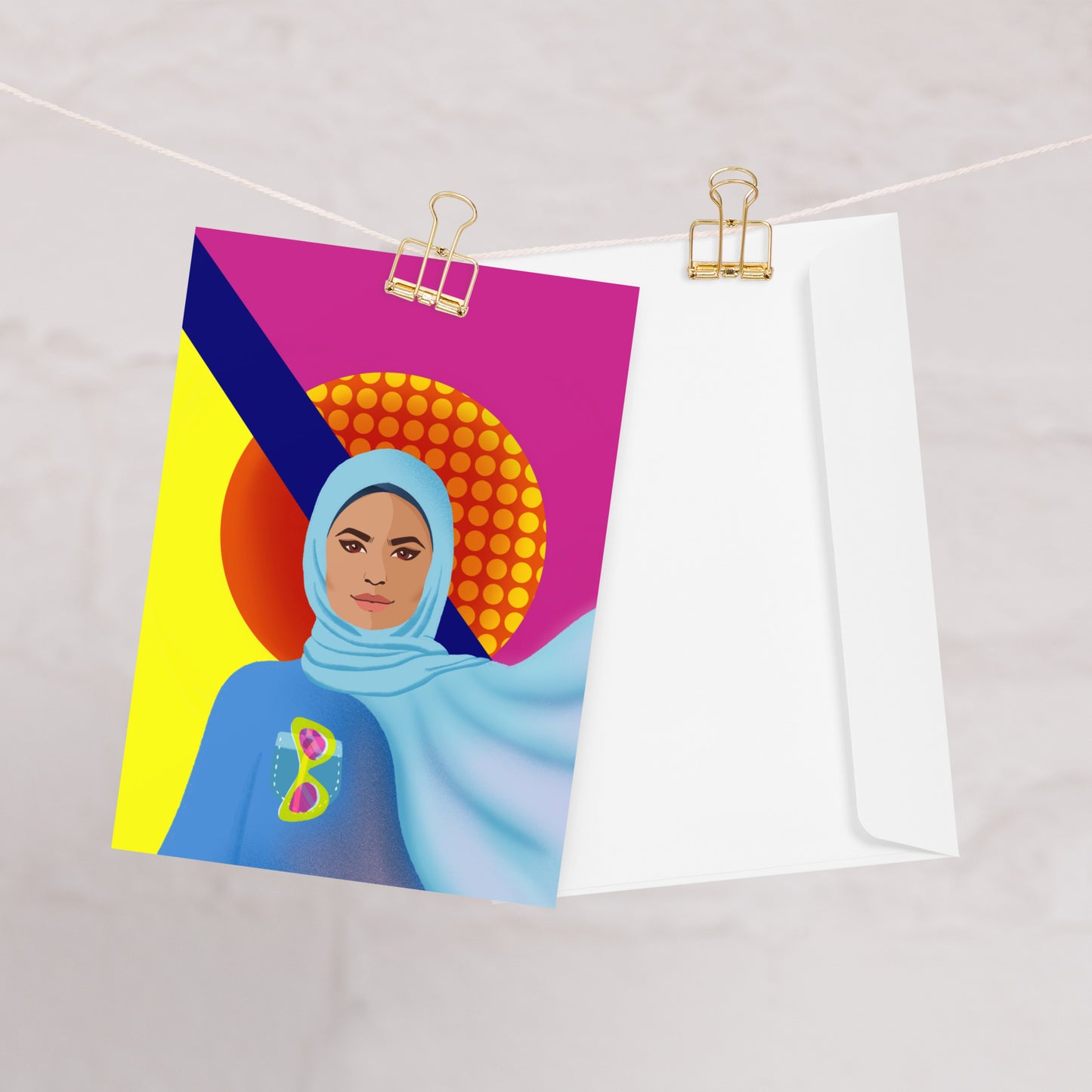 Hijabi Pop Art Collection - Greeting card - La Vie en Rose