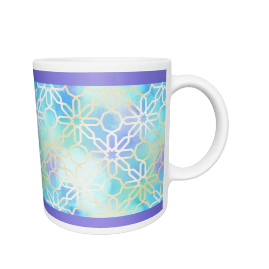 White glossy mug - Arabian Geometry in Red Sea Watercolors