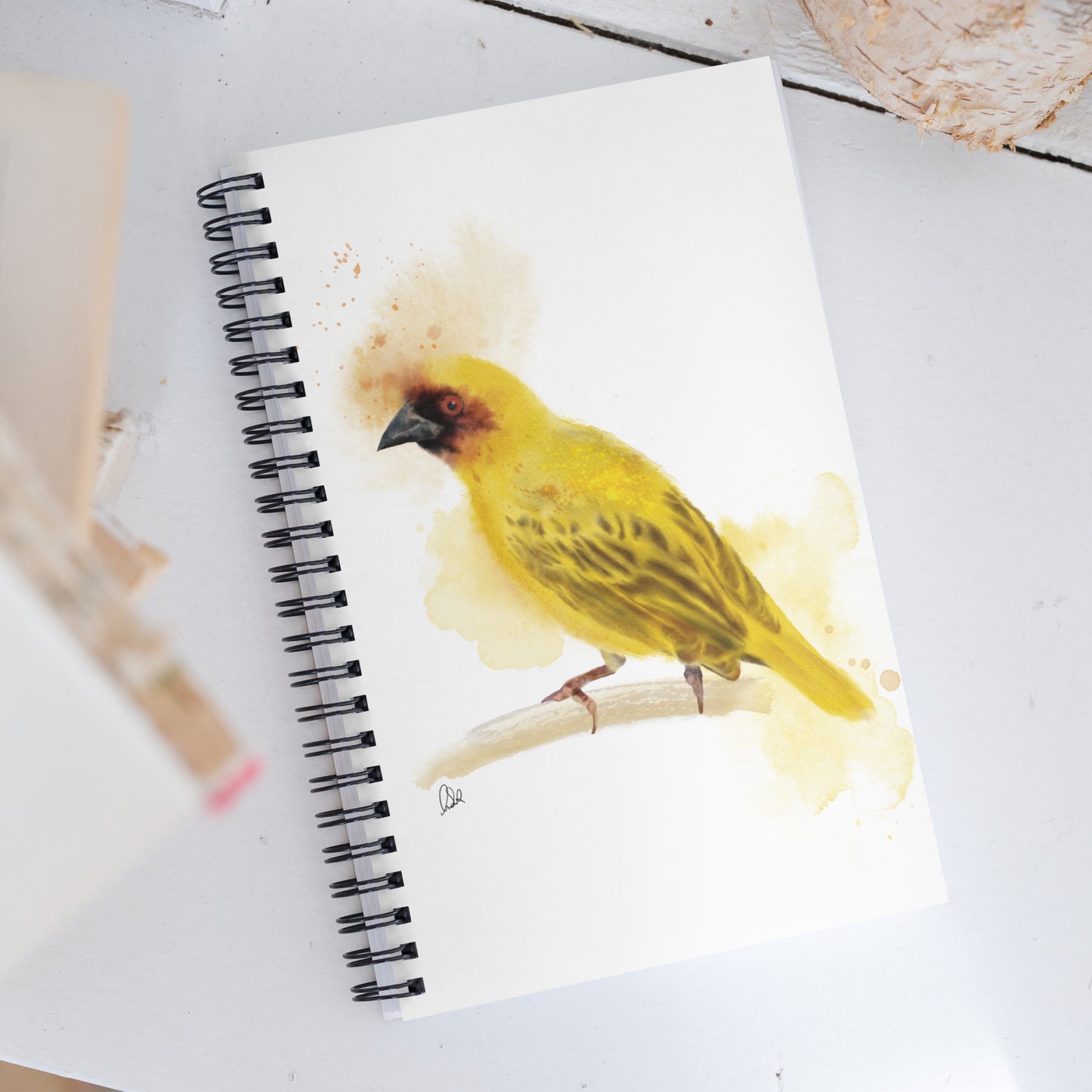 Spiral notebook - Ruppell's Weaver Bird Watercolor