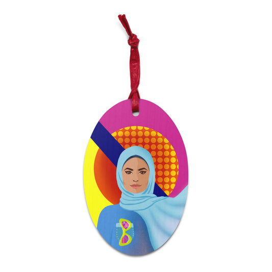 Wooden ornaments / magnet - Hijabi Pop Art Collection - La Vie en Rose