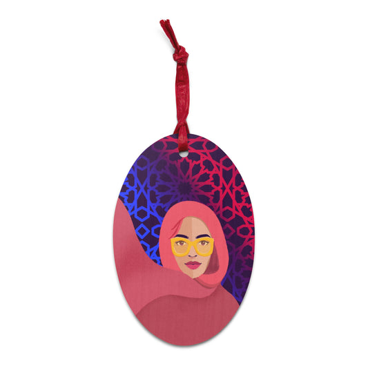 Wooden ornaments / magnet - Hijabi Pop Art Collection - Geometric Pop