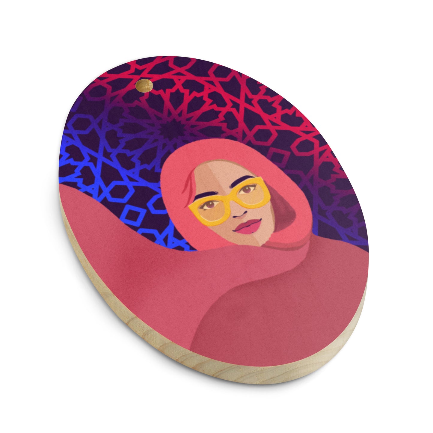 Wooden ornaments / magnet - Hijabi Pop Art Collection - Geometric Pop