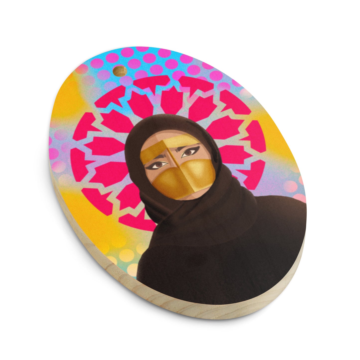 Wooden ornaments / magnet - Hijabi Pop Art Collection - Batoola Girl