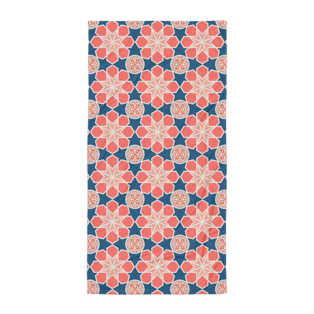 Towel - Geometric Arabesque Mashup in Pink