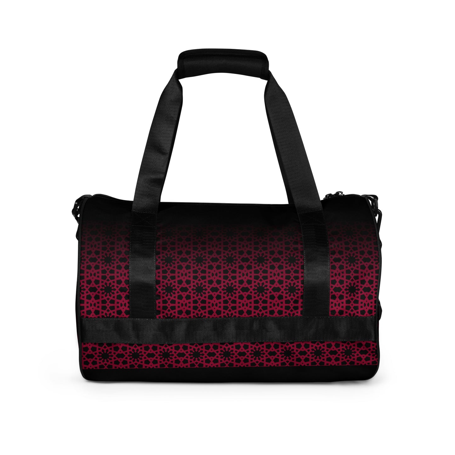 All-over print gym bag - Geometric Ombre in Black and Red