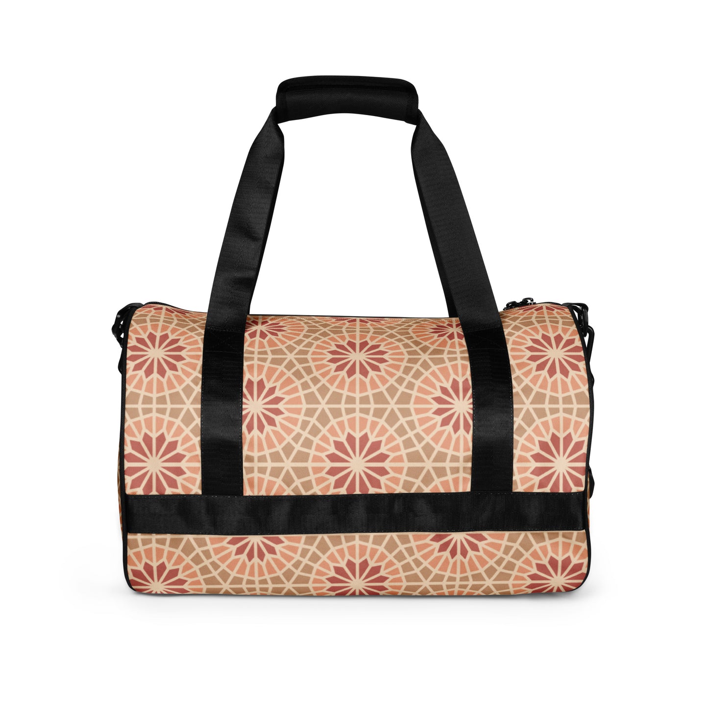 All-over print gym bag - Geometric Star in Cocoa and Cream