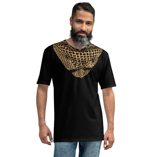 Men's t-shirt - Keffiyeh Shemagh in Tan and Black