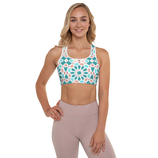 Padded Sports Bra - Arabian Geometric Pointed Star