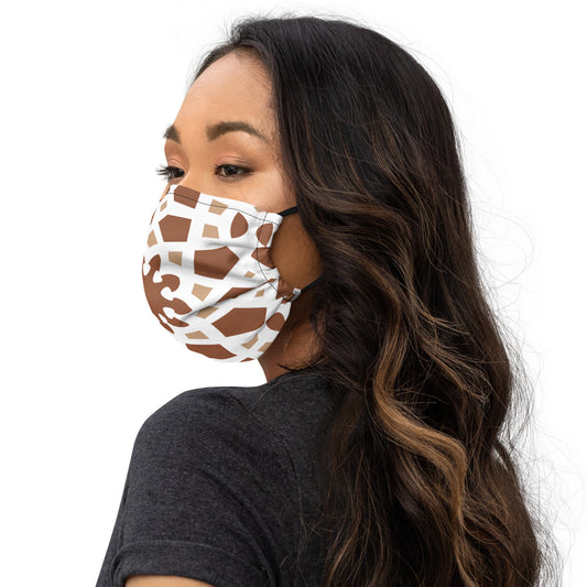 Premium face mask One Size - Arabesque Boho Chocolate