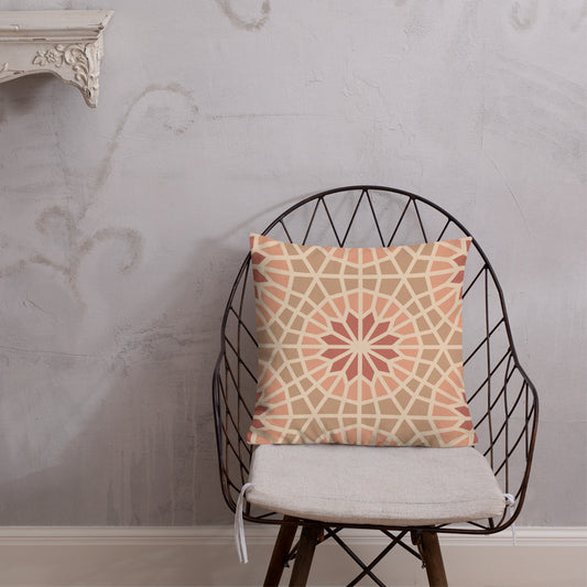 Premium Pillow - Geometric Star 2 - Cocoa and Cream