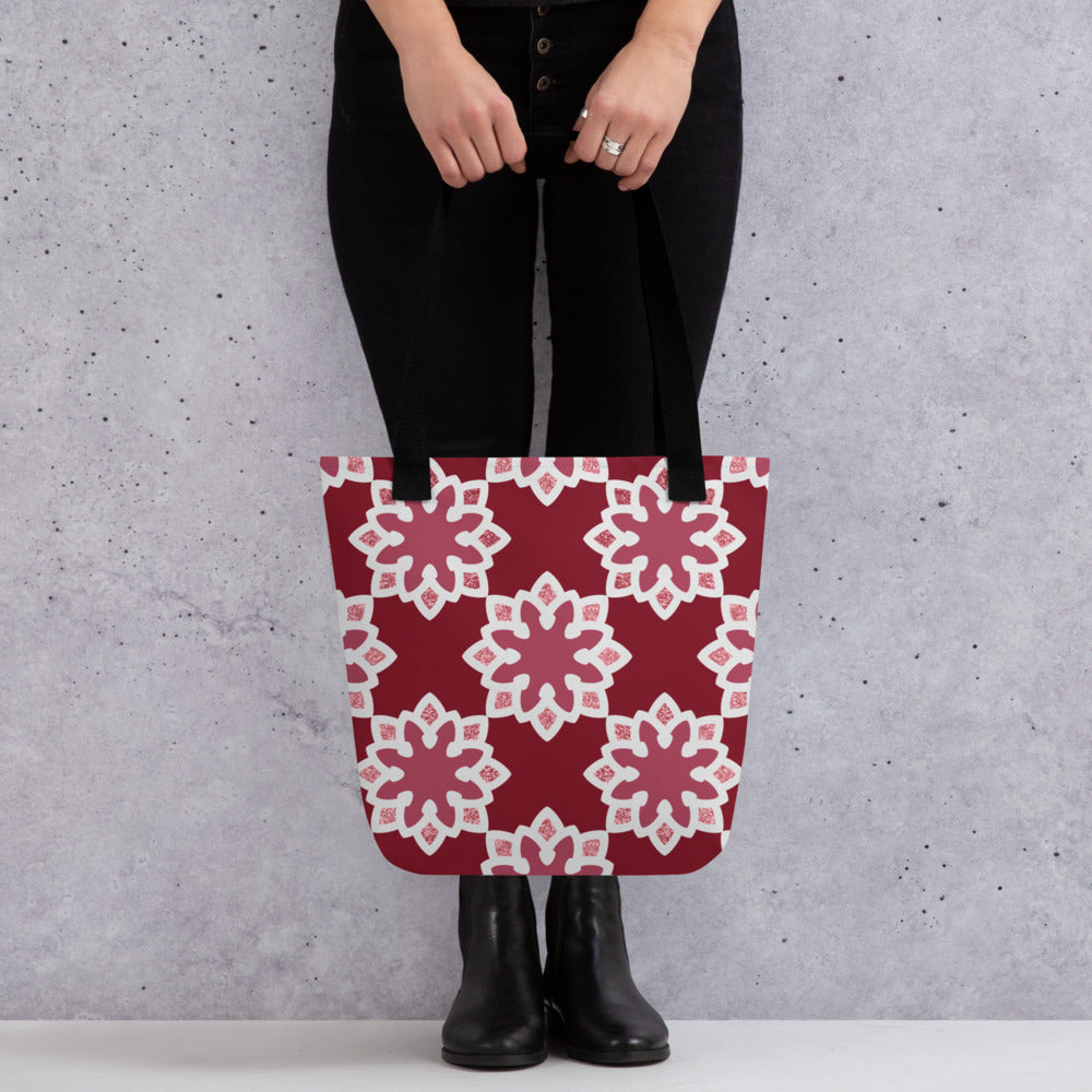 Tote bag - Arabesque Flower in Rouge