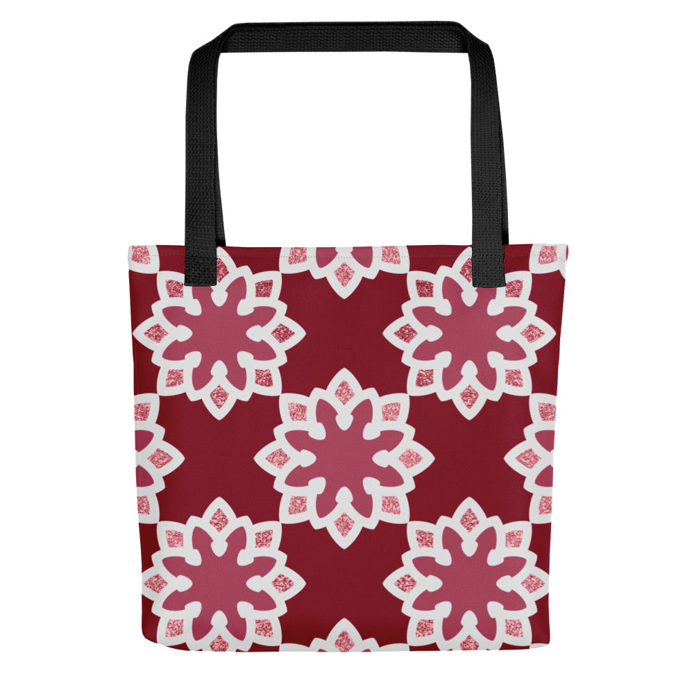 Tote bag - Arabesque Flower in Rouge