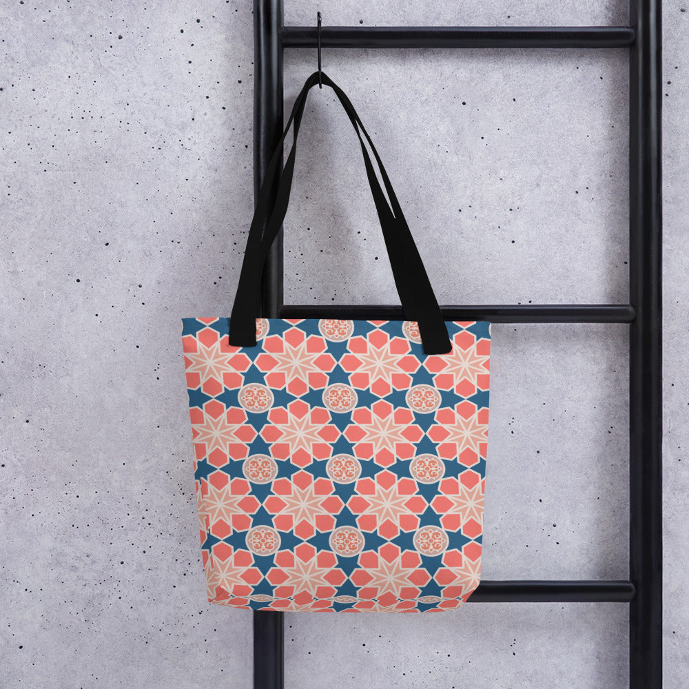 Tote bag - Geometric Arabesque Mash up in Pink