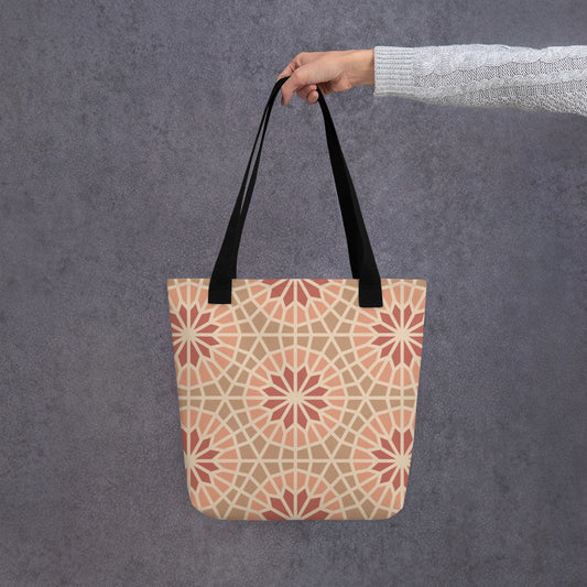 Tote bag - Geometric Star 2 - Cocoa and Cream
