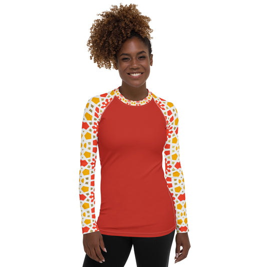 Women's Rash Guard - Arabesque Citrus
