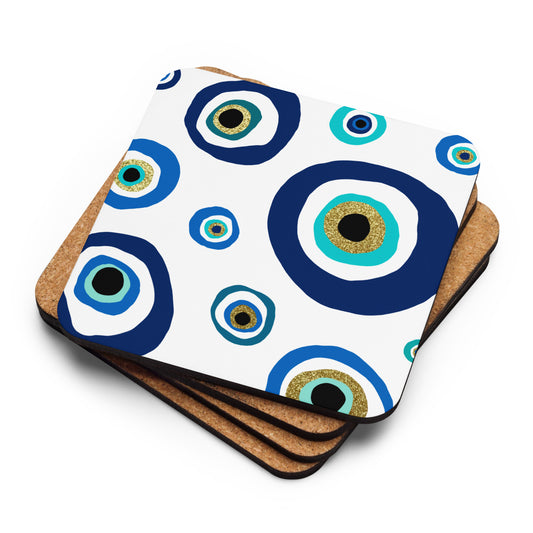 Nazar Evil Eye Amulet Cork-back coaster