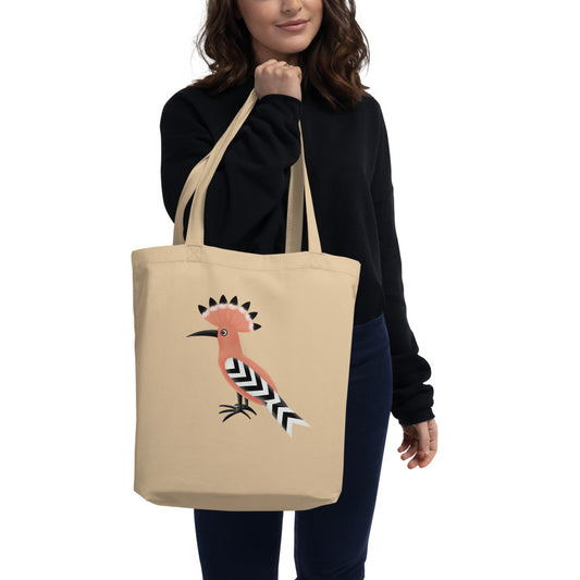 Eco Tote Bag 100% Organic Cotton 🍃 Hoopoe Bird