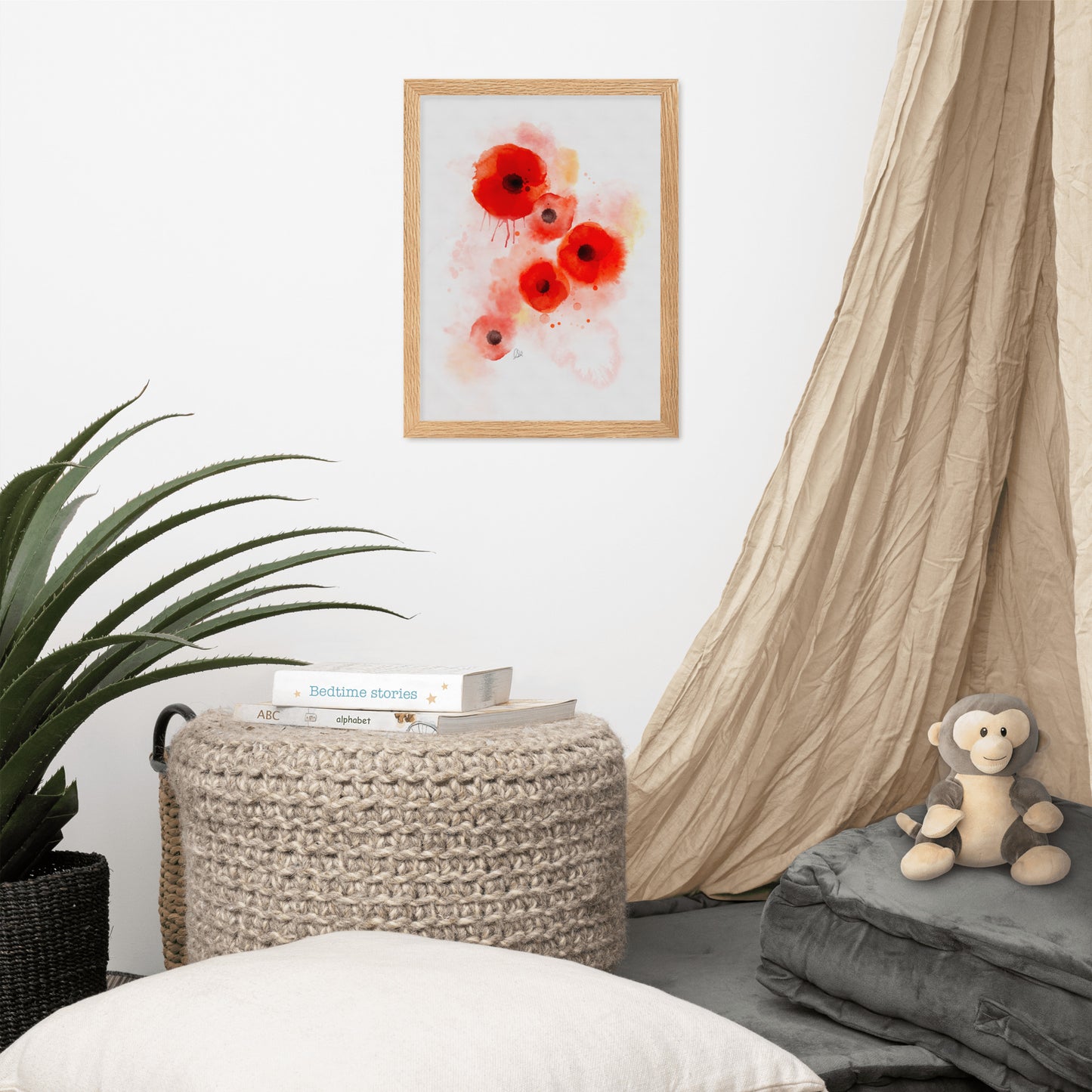 Framed matte paper poster - Coquelicots Poppies