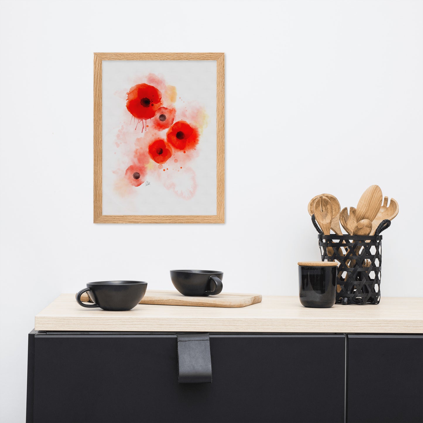 Framed matte paper poster - Coquelicots Poppies