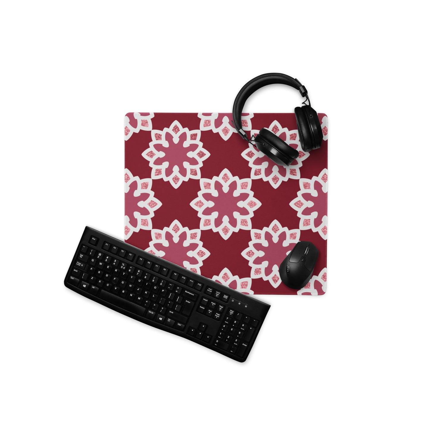 Desk Pad - Arabesque Flower in Rouge