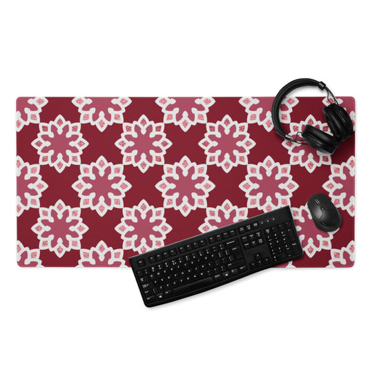 Desk Pad - Arabesque Flower in Rouge
