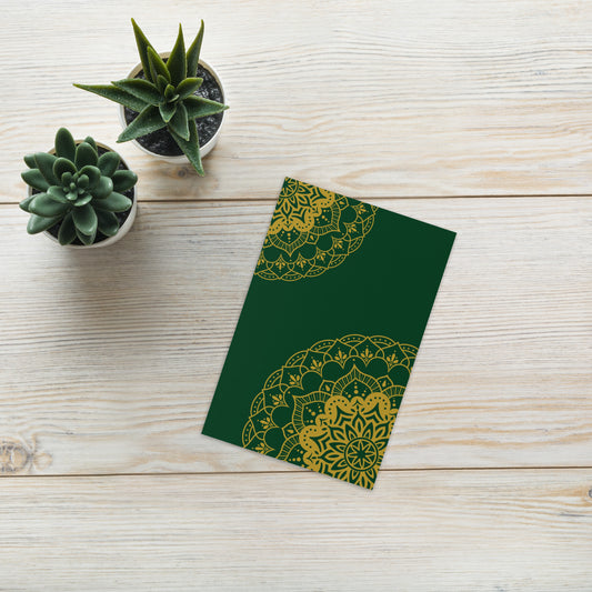 Greeting Card - Mandala in Green and Gold