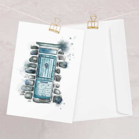 The Lucky Door - French Watercolor - Greeting card