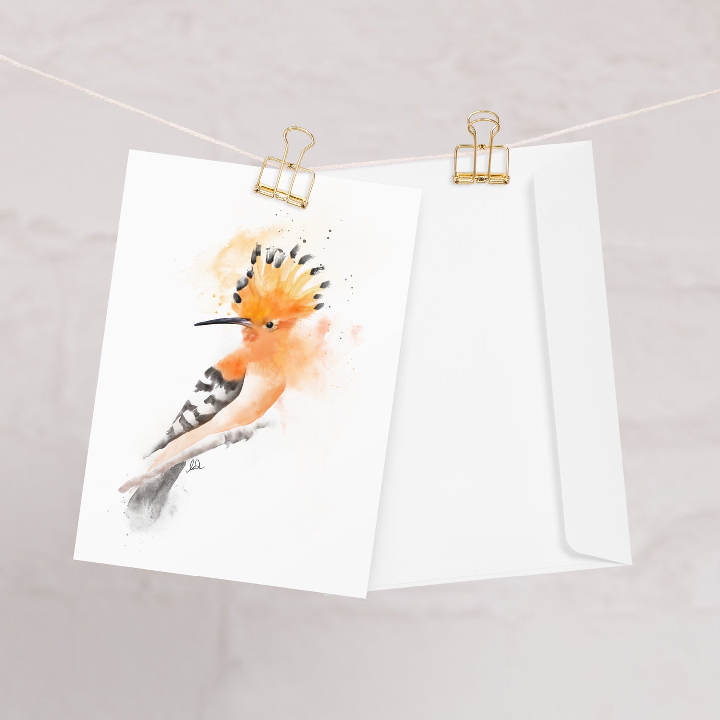 Hoopoe Bird Watercolor Greeting Card