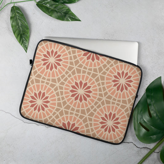 Laptop Sleeve - Geometric Star 2 - Cocoa and Cream