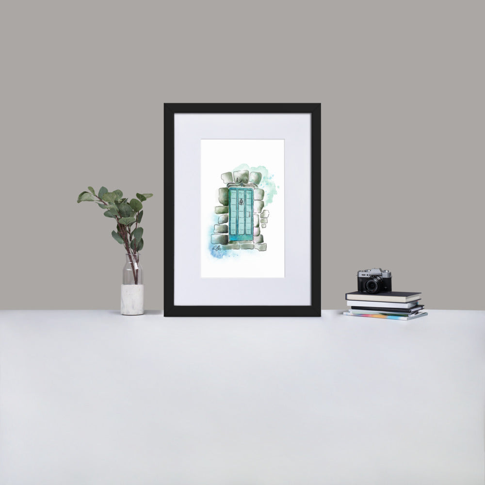 The Poets Door - French Watercolor - Matte Paper Framed Poster With Mat
