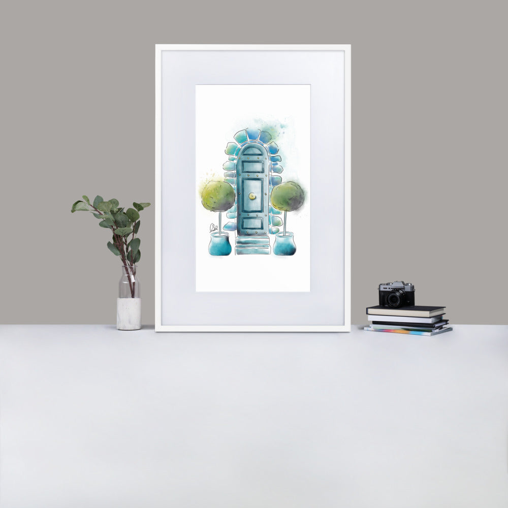 The Topiary - French Watercolor - Matte Paper Framed Poster With Mat